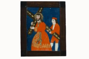 Painted glass: Religious motif