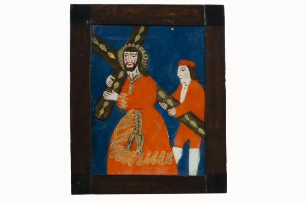 Painted glass: Religious motif
