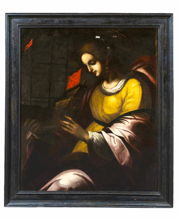 Santa Cecilia de Roma con órgano portátil - Siglo XVII