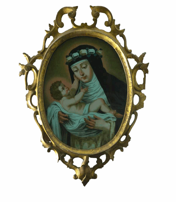Pintura sobre cristal – Santa Rosa de Lima. Siglo XVIII