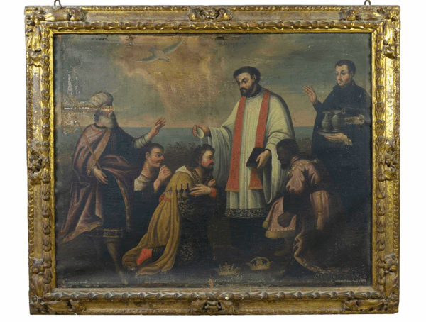 Bautismo de reyes en escena sacra - S. XVII
