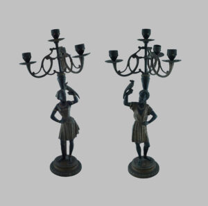 Pair of Calamine Candlesticks
