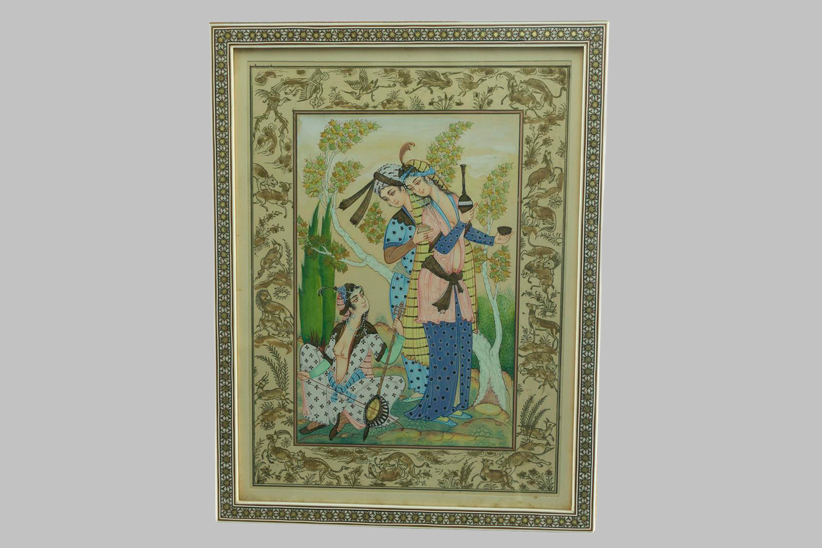 Gouache y Acuarela sobre Papel: Escena Oriental