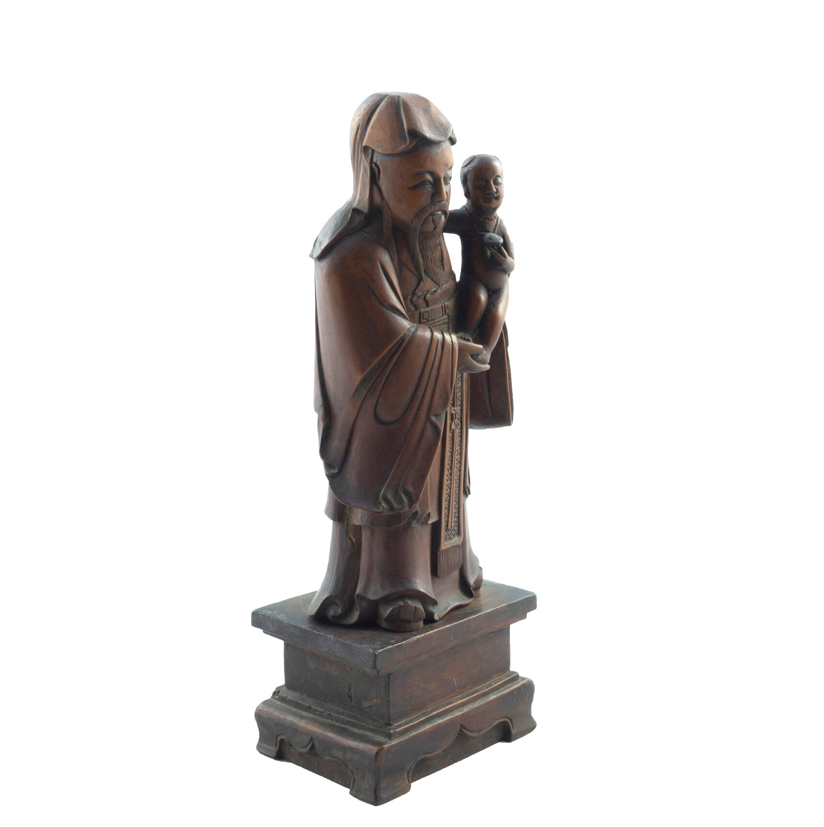 Talla de Madera: Figura de «Fu Xing» - Imagen 5