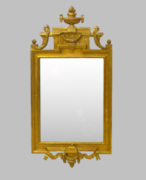 Золото вырезанное зеркало с прекрасным шведским золотом, подписанное и запечатанное. Датированный 1779 Карл Густав Фрювальд, 1774 - 1816