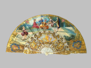 Abanico Luis XVI con Varillas de Nácar y Oro – Escenas Bucólicas, Siglo XVIII