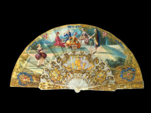 Abanico Luis XVI con Varillas de Nácar y Oro – Escenas Bucólicas, Siglo XVIII