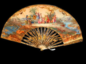 Abanico Luis XVI con Varillas de Nácar y Oro Fino – Siglo XVIII