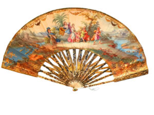Abanico Luis XVI con Varillas de Nácar y Oro Fino – Siglo XVIII