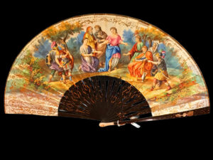Abanico Luis XVI con Paisaje Pintado – Siglo XVIII
