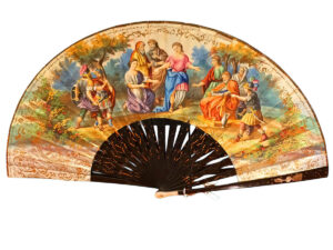 Abanico Luis XVI con Paisaje Pintado – Siglo XVIII