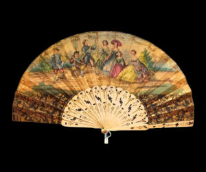 Abanico del Siglo XVIII con Varillas de Hueso e Incrustaciones de Plata