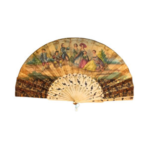 Abanico del Siglo XVIII con Varillas de Hueso e Incrustaciones de Plata