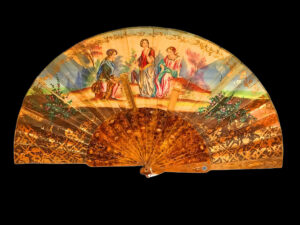 Abanico del Siglo XIX con Varillaje de Carey y Pintura a Mano