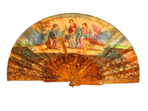 Abanico del Siglo XIX con Varillaje de Carey y Pintura a Mano