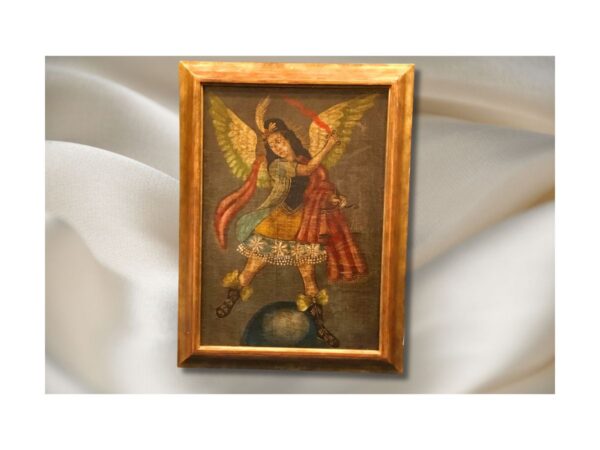Óleo sobre tela, Arcángel con espada.