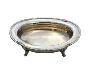 Frutero Ovalado de Plata con Cuatro Pies