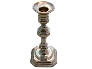 Candelero de Plata con Base Octogonal y Recogecera
