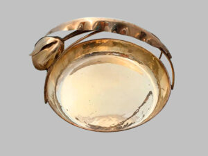 Frutero de Plata con Asa en Forma de Rosa