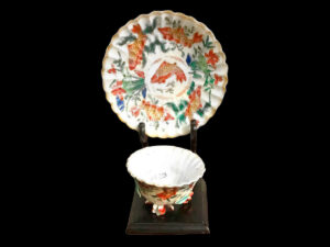 Famille Rose China Porcelain Plate and Cup.