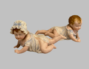 Pareja de Niños Porcelana Biscuit S.XIX