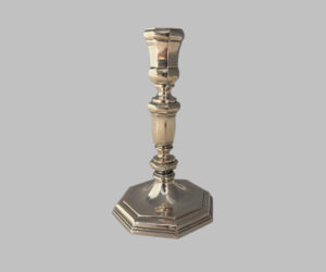 Candelero de Plata con Base Octogonal