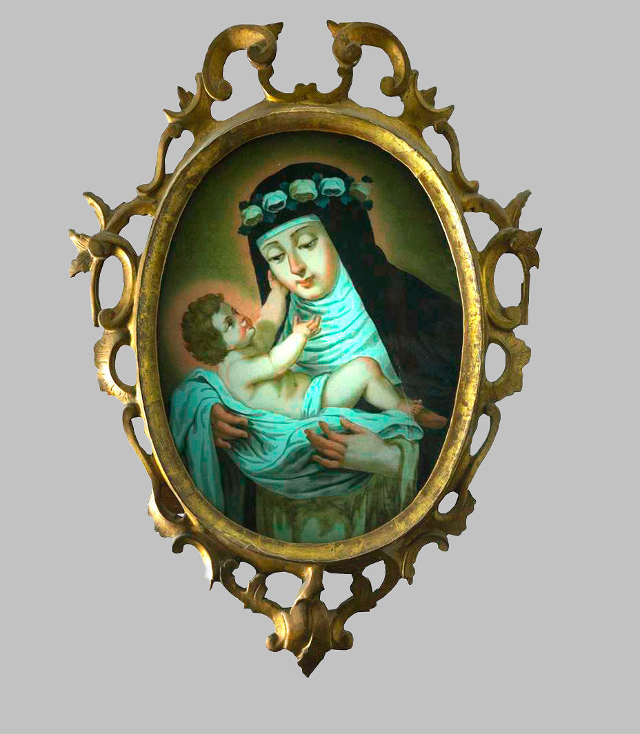 Pintura sobre cristal – Santa Rosa de Lima. Siglo XVIII