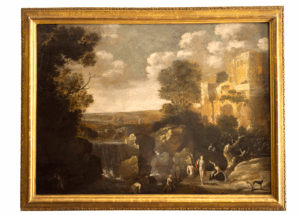 Paisaje Mitológico – Diana Cazadora en el Río, S. XVII