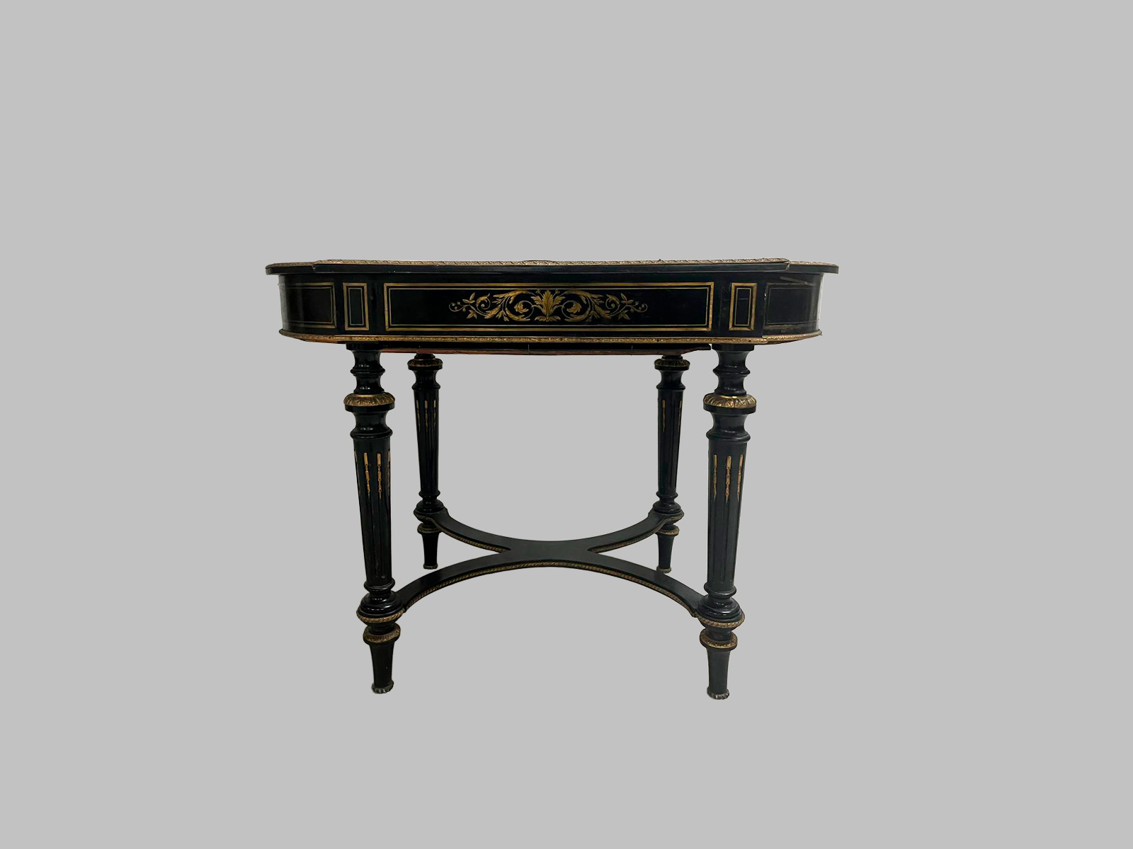 Mesa Auxiliar Ovalada de Ébano – Napoleón III, Siglo XIX — изображение 7