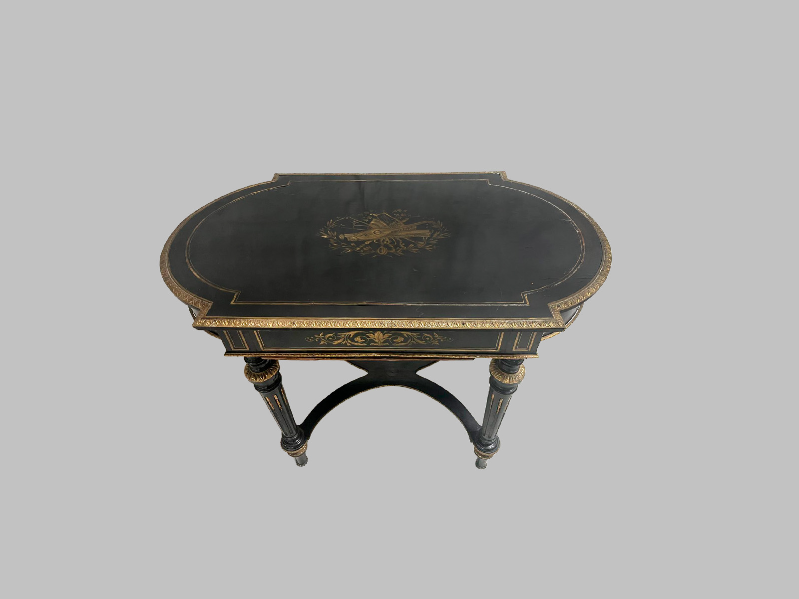 Mesa Auxiliar Ovalada de Ébano – Napoleón III, Siglo XIX