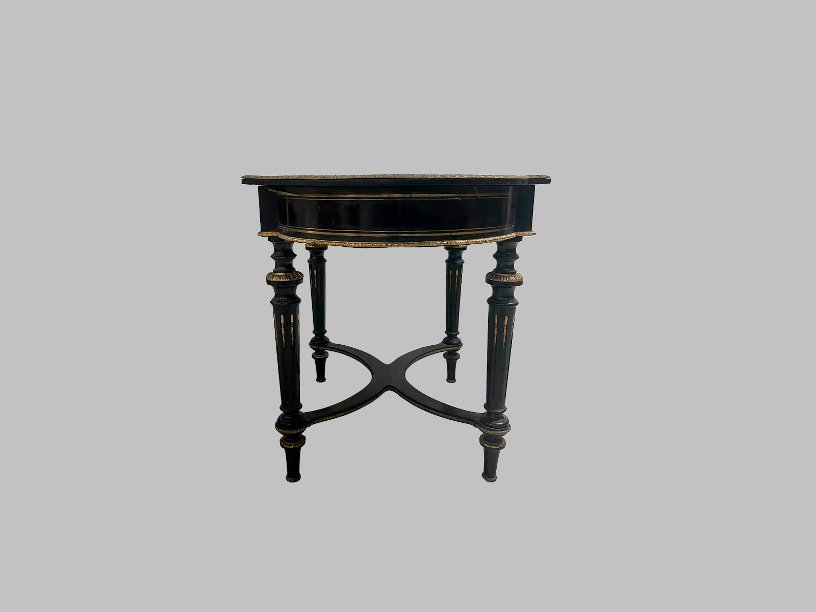 Mesa Auxiliar Ovalada de Ébano – Napoleón III, Siglo XIX — изображение 5