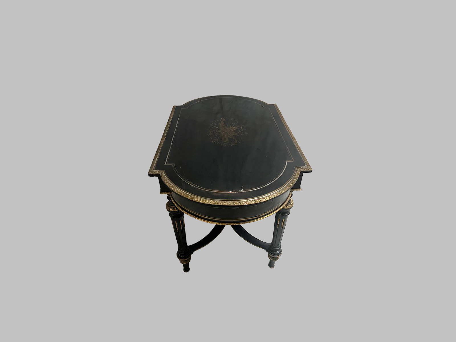 Mesa Auxiliar Ovalada de Ébano – Napoleón III, Siglo XIX — изображение 4