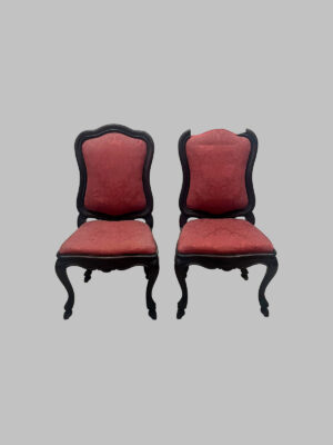 Conjunto de 4 Sillas de Nogal Oscuro – Estilo Carlos III, Siglo XIX