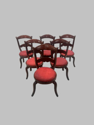 Conjunto de 6 Sillas de Caoba Estilo Imperio – c. 1800