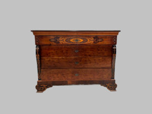 Cómoda Isabelina de Caoba con Marquetería de Limoncillo