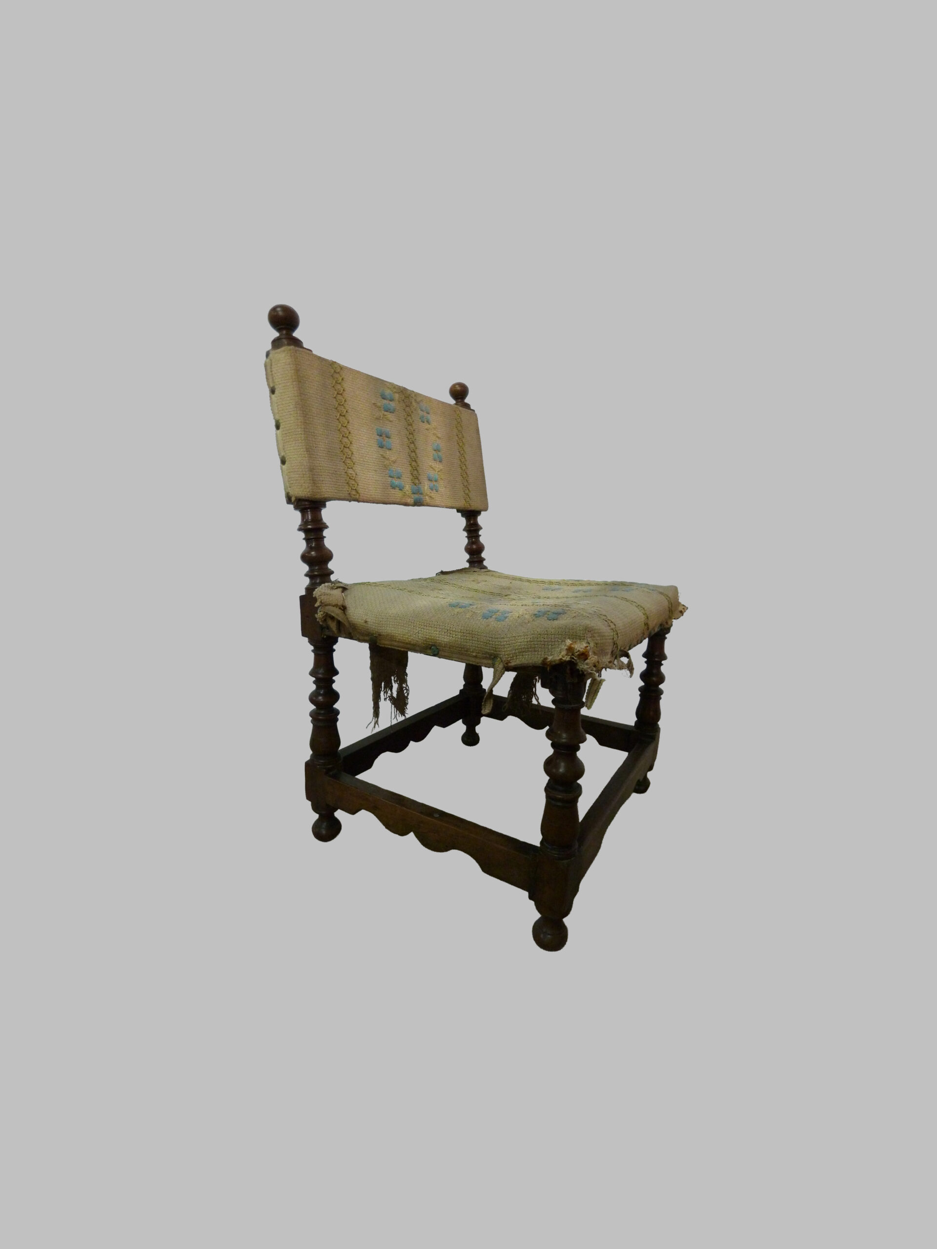 Silla Enana Luis XIII de Nogal – Siglo XVII - Imagen 3