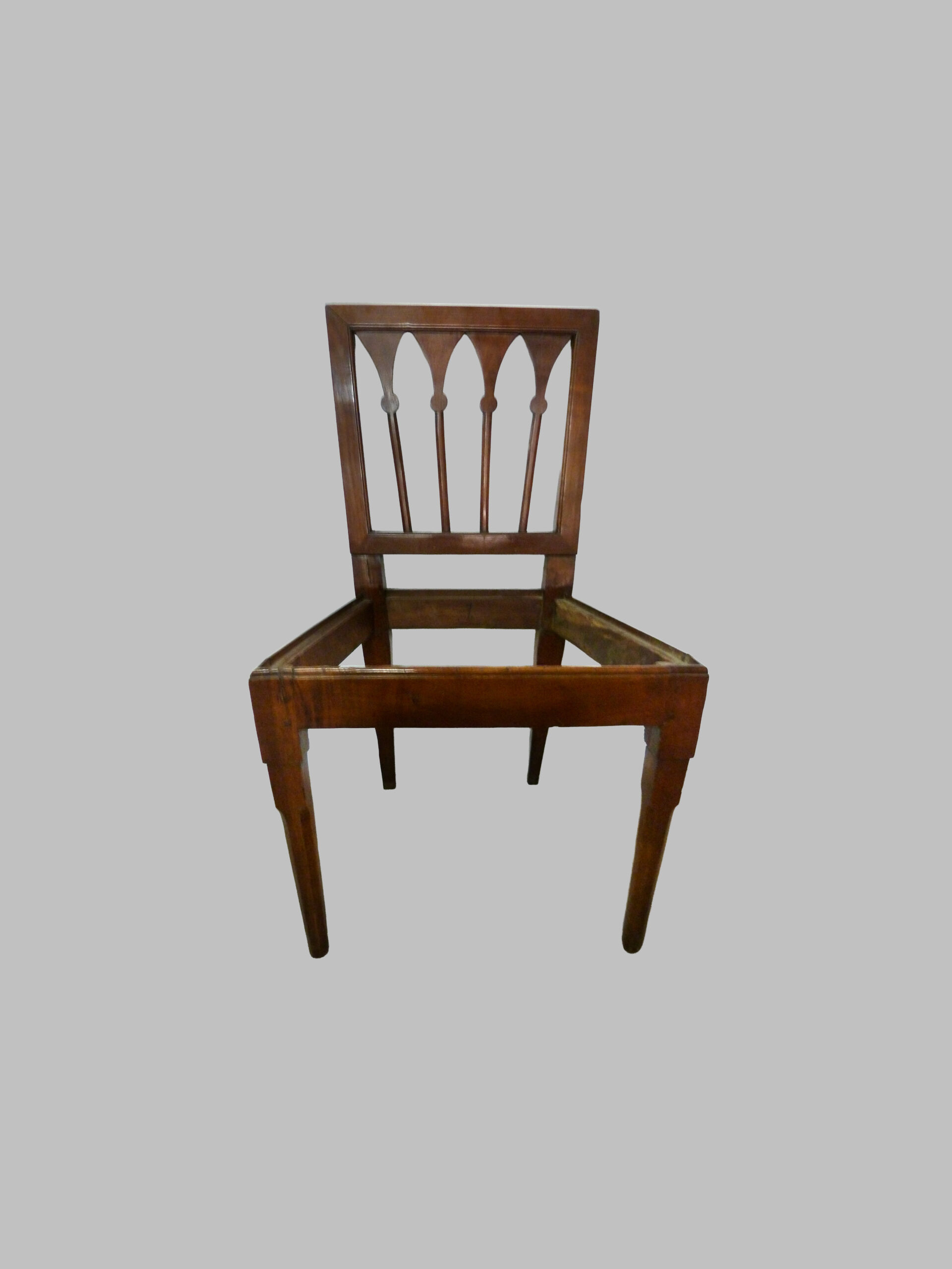 Silla Imperio de Caoba con Respaldo de Arcos – c. 1800 - Imagen 2