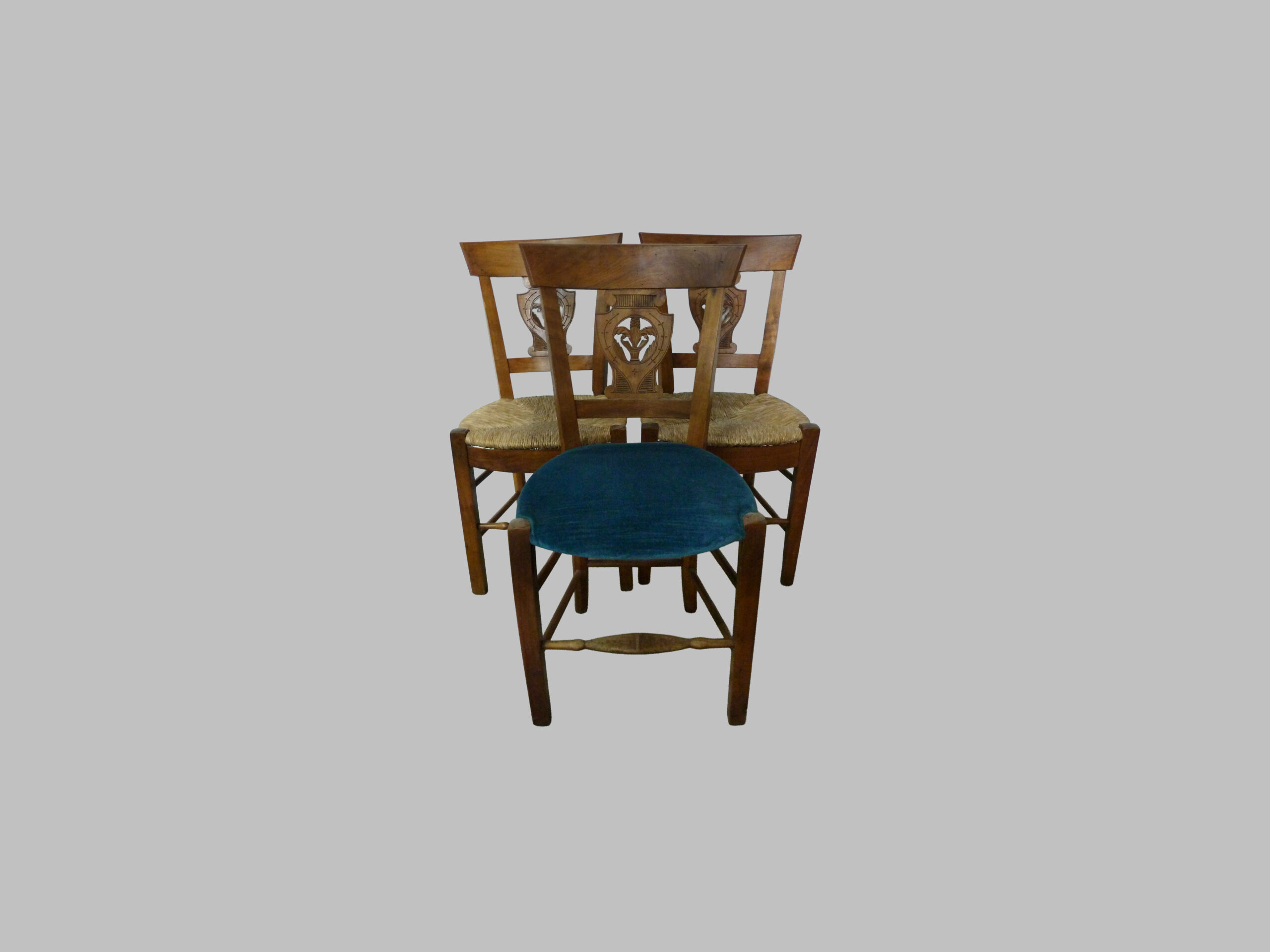 Conjunto de 4 Sillas Imperio de Nogal – c. 1800 - Imagen 2