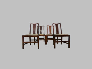 Conjunto de 4 Sillas Inglesas Chippendale de Caoba – Siglo XVIII
