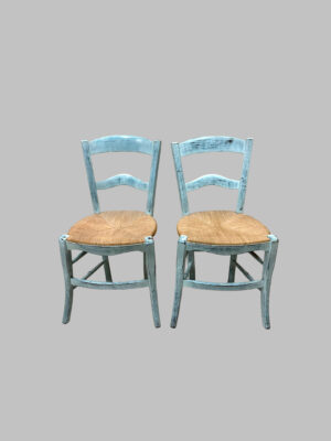 Pareja de Sillas Imperio de Nogal Policromado – c. 1800