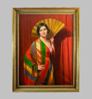 J. Santilli - Retrato mujer con mantón, 1926
